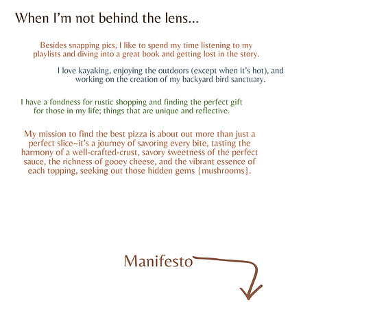 About me 05 - When not behind the lens r