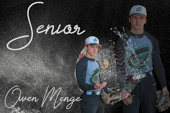 Baseball Senior poster. template